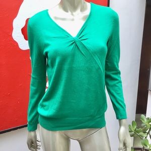 ELLEN TRACY green knit soft sweater S